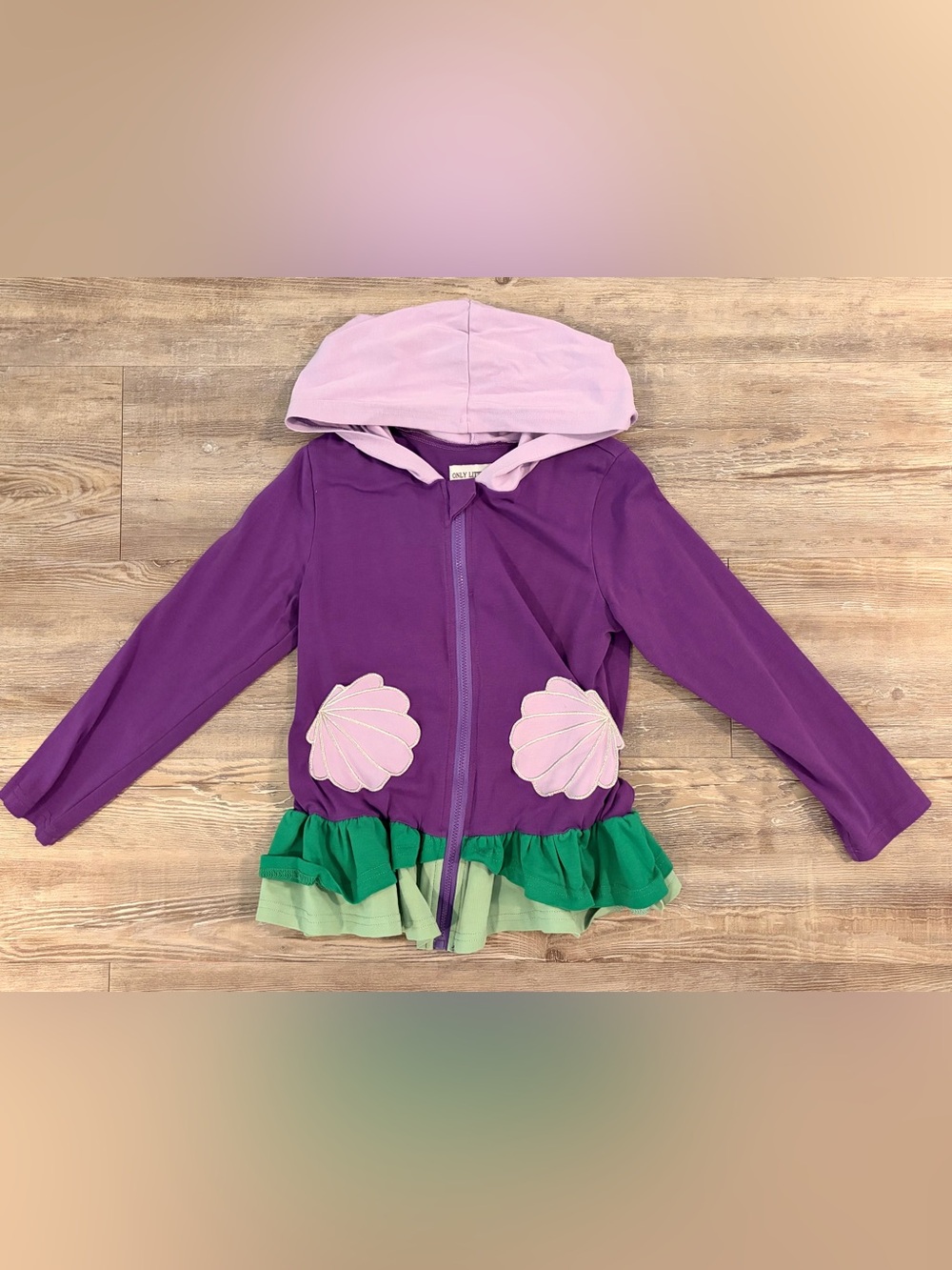 Only Little Once Little Mermaid Disney Princess Ariel Inspired Hoodie Size 6